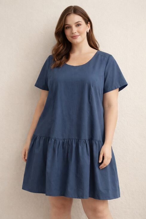 J.CREW Dresses & Skirts - NWT J. Crew Universal Standard Poplin Drop Waist Dress Size XL Blue Pockets Zip